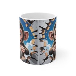 Mug Singe Cartoon 3D – Tasse Rigolote Jungle Bébé Animal 325ml