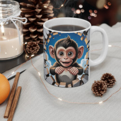 Mug Singe Cartoon 3D – Tasse Rigolote Jungle Bébé Animal 325ml