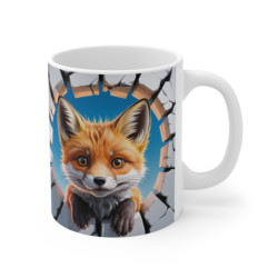 Mug Renard Mignon 3D  Tasse Animal Forêt Bébé Trompe-l’œil 325ml