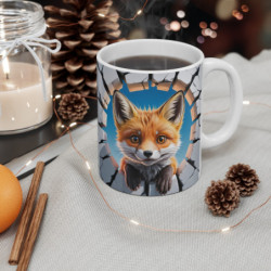Mug Renard Mignon 3D  Tasse Animal Forêt Bébé Trompe-l’œil 325ml