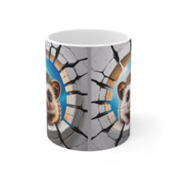 Mug Hérisson Mignon 3D – Tasse Bébé Animal Mur Cassé Cadeau 11oz 325ml