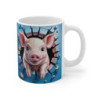Mug Cochon Mignon 3D  Tasse Cartoon Bébé Ferme Mur Bleu 11oz 325ml