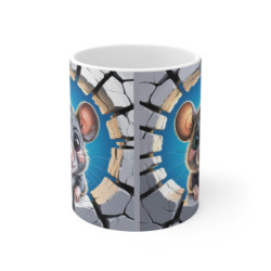 Mug Bébé Souris 3D – Tasse Mignonne Animal Cartoon Mur Cassé Humoristique 325ml