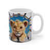Mug Bébé Lion 3D – Tasse Lionceau Cartoon Mignon Effet Mur Cassé Cadeau Original Jungle Safari 325ml