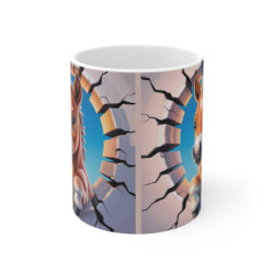 Mug Poulain Mignon 3D  Tasse Bébé Cheval Cartoon Effet Mur Cassé Cadeau Équestre Original 325
