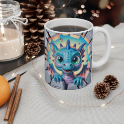Mug Bébé Dragon 3D  Tasse Dragonnet Cartoon Effet Mur Cassé Cadeau Fantastique Original 325ml
