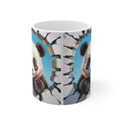 Mug Panda 3D Tasse Panda Effet Mur Cassé  Animal Mignon Asiatique en Trompe-l'œil 325ml