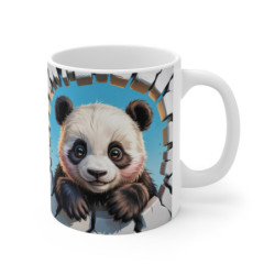 Mug Panda 3D Tasse Panda Effet Mur Cassé  Animal Mignon Asiatique en Trompe-l'œil 325ml
