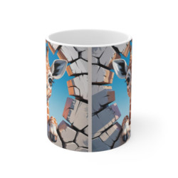 Mug Bébé Girafe 3D Tasse Animaux Mignons Effet Trompe-l’œil Idée Cadeau Original Jungle et Safari 325ml