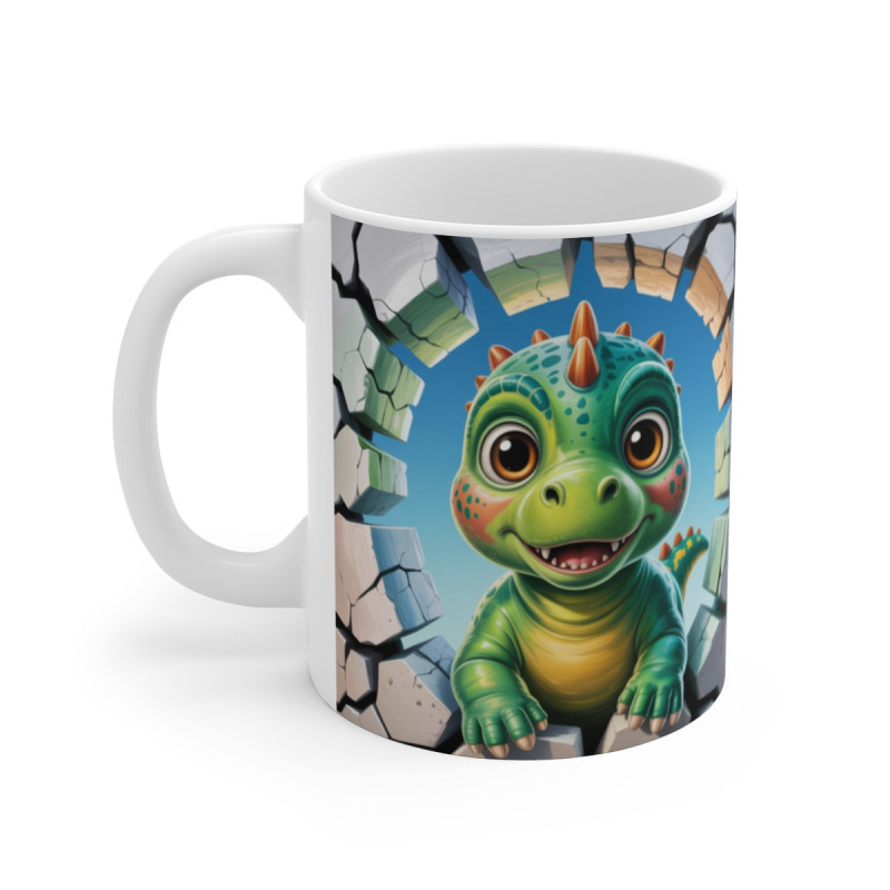 Tasse Bébé Dinosaure 3D Mug Dino  Effet Mur Cassé Cadeau Rigolo pour Enfant ou Fan de Préhistoire