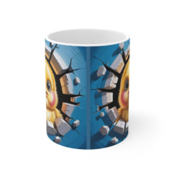 Tasse Poussin Mignon 3D Mug Jaune Kawaii Effet Mur Cassé  Idée Cadeau Enfant ou Pâques