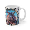 Tasse Hippopotame Mignon 3D  Mug Original Effet Mur Cassé Cadeau Animal Kawaii pour Enfant ou Adulte 325ml
