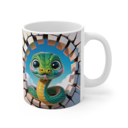 Tasse Serpent Mignon 3D  Mug Reptile Original Effet Mur Cassé  Cadeau Fun pour Enfants et Passionnés