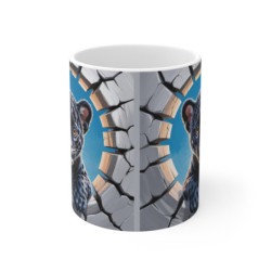 Tasse Panthère Noire Bébé 3D  Mug Animal Original Effet Mur Cassé  Cadeau Unique pour Enfants et Amoureux des Félins