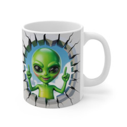 Tasse Alien 3D  Mug Extraterrestre Marrant Effet Mur Cassé Cadeau Original pour Fans de Science-Fiction et Geek