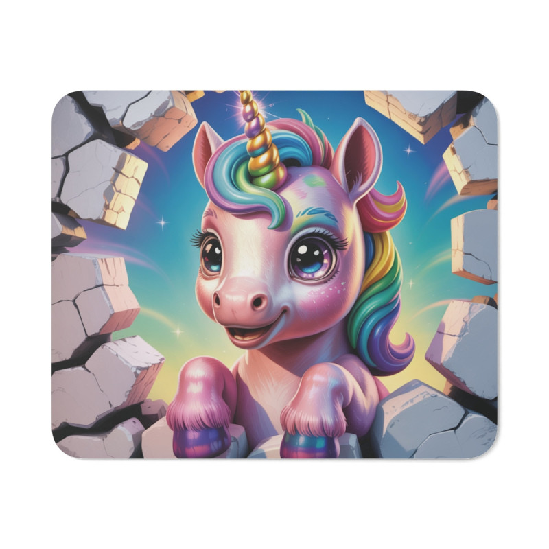 Tapis souris licorne arc-en-ciel 22x18 cm antidérapant idée cadeau
