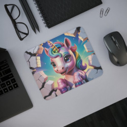 Tapis souris licorne arc-en-ciel 22x18 cm antidérapant idée cadeau