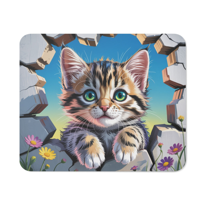 Tapis souris chaton mignon 22x18 cm antidérapant 2mm animal idée cadeau