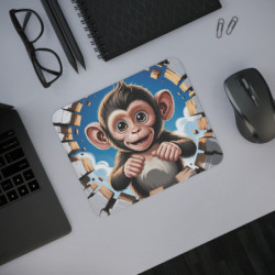 Tapis souris singe cartoon 22x18 cm antidérapant 2mm Idée cadeau
