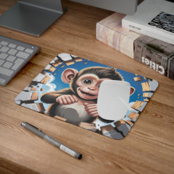 Tapis souris singe cartoon 22x18 cm antidérapant 2mm Idée cadeau