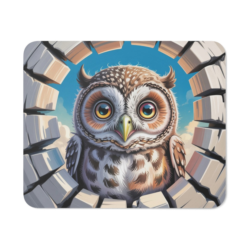 Tapis souris chouette design 22x18 cm antidérapant 2mm