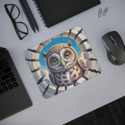 Tapis souris chouette design 22x18 cm antidérapant 2mm