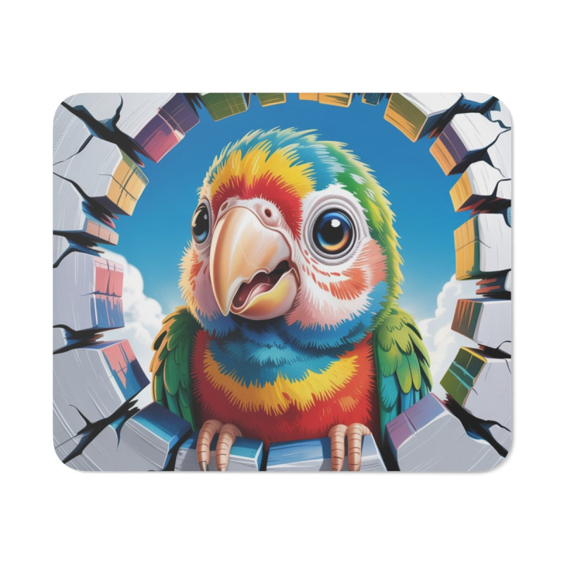 Tapis souris perroquet coloré 22x18 cm antidérapant 2mm Idée cadeau