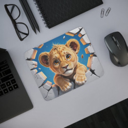 Tapis souris lionceau mignon 22x18 cm antidérapant 2mm Idée cadeau