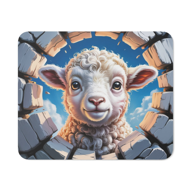 Tapis souris agneau mignon 22x18 cm antidérapant 2mm Idée cadeau gamer