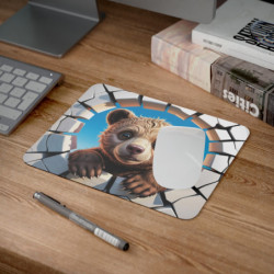 Tapis souris ourson mignon 22x18 cm antidérapant 2mm Idée cadeau gamer