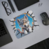 Tapis souris loup mignon 22x18 cm antidérapant 2mm Idée cadeau gamer