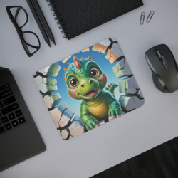 Tapis de souris dinosaure mignon 22x18 cm Antidérapant & lavable, design bébé dino rigolo pour enfants et adultes