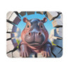 Tapis de souris hippopotame 22x18 cm  Base antidérapante Design cartoon animal mignon  Surface lisse et durable