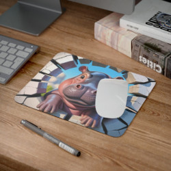Tapis de souris hippopotame 22x18 cm  Base antidérapante Design cartoon animal mignon  Surface lisse et durable