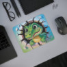 Tapis de souris crocodile 22x18 cm Base antidérapante  Design cartoon drôle Surface lisse pour bureautique et gaming