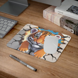 Tapis de souris tigre 22x18 cm Surface lisse & base antidérapante Design cartoon original Idéal bureau & gaming