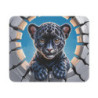 Tapis de souris panthère noire  22x18 cm Design bébé léopard cartoon Surface douce & base antidérapante