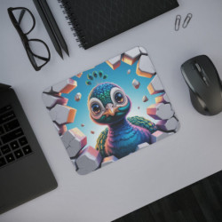 Tapis de souris paon 22x18 cm Design bébé paon cartoon coloré Surface lisse & base antidérapante