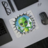 Tapis de souris extraterrestre vert 22x18 cm Alien cartoon effet 3D  Surface lisse et base antidérapante