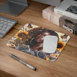 Tapis de souris Design afro féminin puissant 22x18 cm  Motivation et élégance au quotidien