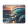 Tapis de souris océan Vague puissante au coucher du soleil Design marin artistique 22x18 cm Inspiration nature et énergie