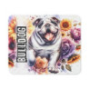 Tapis de souris Bulldog Art floral coloré et fun  Tapis antidérapant 22x18 cm  Pour bureau, gaming ou déco canine