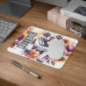 Tapis de souris Bulldog Art floral coloré et fun  Tapis antidérapant 22x18 cm  Pour bureau, gaming ou déco canine