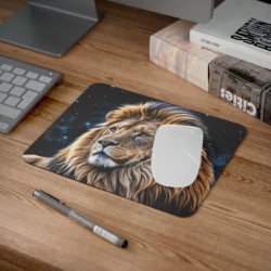 Tapis de Souris Lion Majestueux Roi de la Savane  Base Antidérapante Accessoire Puissant et Élégant
