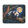 Tapis de Souris Panda Rêveur Illustration Nocturne avec Pleine Lune Design Apaisant et Mignon Idée Cadeau Zen & Relaxante