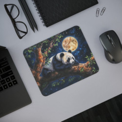 Tapis de Souris Panda Rêveur Illustration Nocturne avec Pleine Lune Design Apaisant et Mignon Idée Cadeau Zen & Relaxante