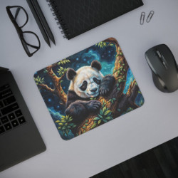 Tapis de Souris Panda Cosmique Illustration Rêveuse sous Ciel Étoilé Style Fantastique Zen & Nature