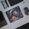 Tapis de Souris Lion Cosmique Illustration Galactique du Roi de la Jungle Design Puissant et Spirituel