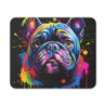Tapis de Souris Bulldog Pop Art Design Multicolore Éclatant Style Graffiti et Street Art