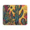 Tapis de Souris Cactus Désert Pop Art Design Psychédélique Coloré Jaune Rouge Vert Idée cadeau